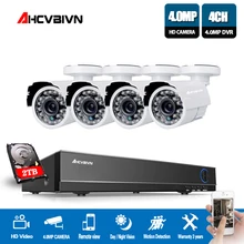 AHCVBIVN 4CH 4MP CCTV SYSTEM Hybrid AHD DVR NVR with 4PCS 4MP AHD Surveillance Camera Security System Kit IR-CUT Night Vision