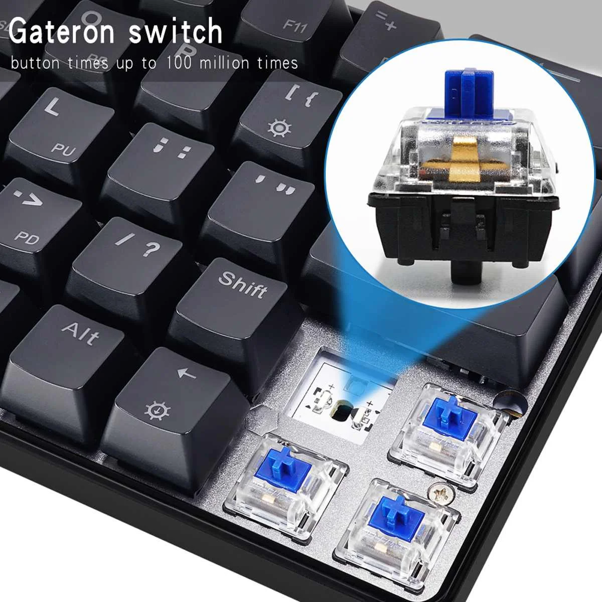 Gateron оптический переключатель GK66 USB-C проводной сплит-пробел Горячая замена RGB Механическая игровая клавиатура