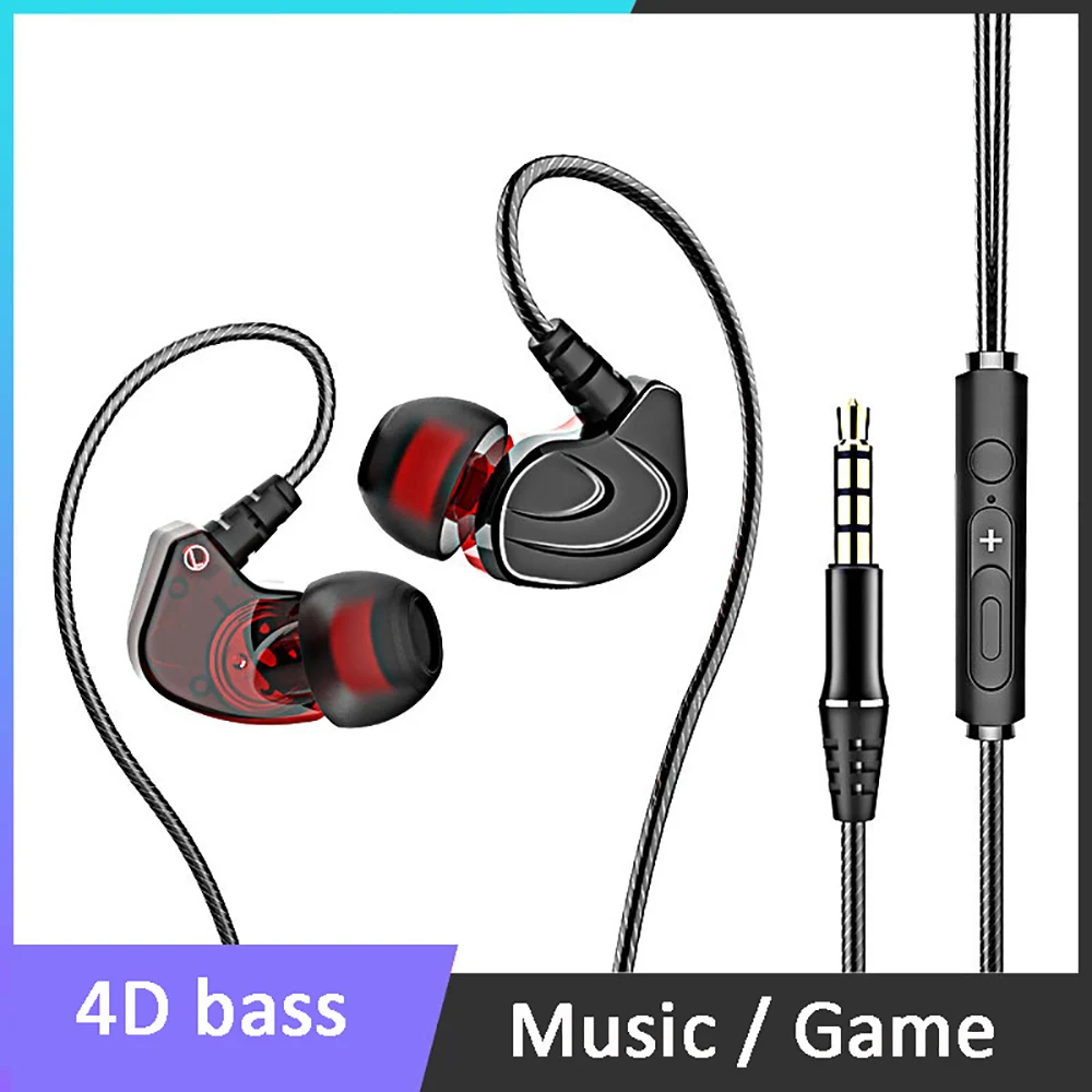 Bass проводные наушники с микрофоном 3 5 мм jack спортивные наушники-вкладыши стерео