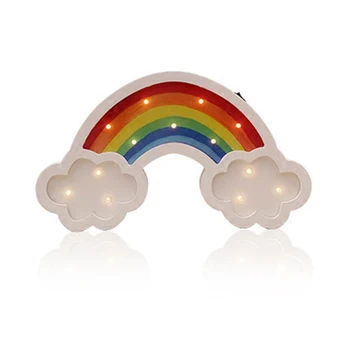 

Popular item exclusive custom high-grade wooden LED rainbow night light boutique room decoration wild wall decoration