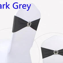 Темно-серый цвет ленты из спандекса на стулья свадьба стул пояс с пряжки с короной лайкра стрейч свадьба стул створки вечерние hotel show