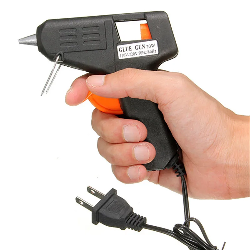 

20W 110v-240v Suit for 7mm Glue Sticks Electric Heating Hot Melt Glue Gun Sticks Trigger Art Craft Repair Tool Black US Plug