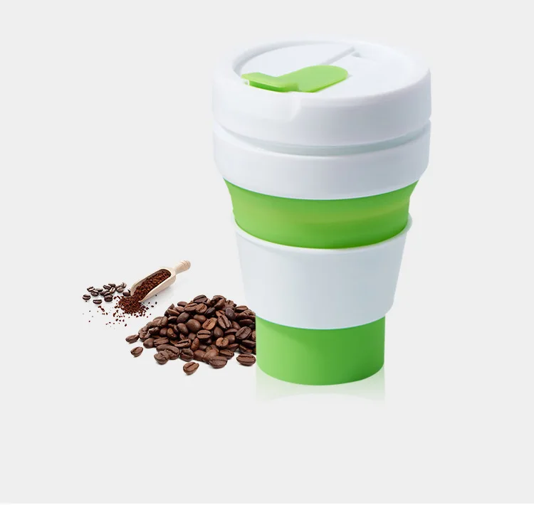 

BEEMSK 1PCS 350ML Portable Travel Coffee Mug Foldable Silicone Coffee Mug Outdoor Travel Coffee Mug Set