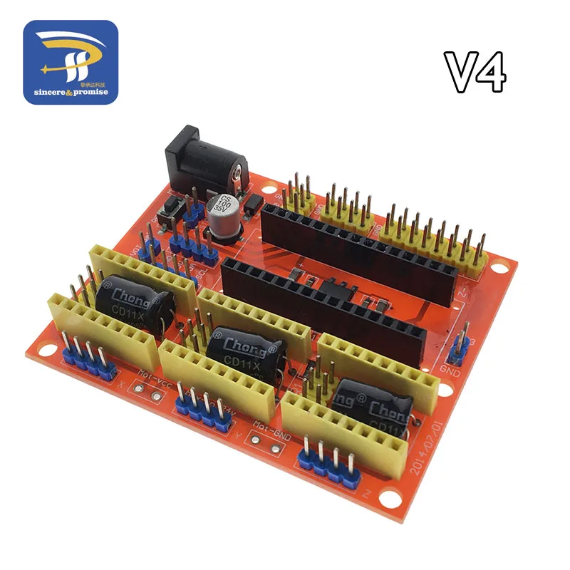 V3 гравер щит CNC Щит V4 гравировальный станок/3d принтер/A4988/DRV8825 драйвер Плата расширения для Arduino Diy Kit - Цвет: V4