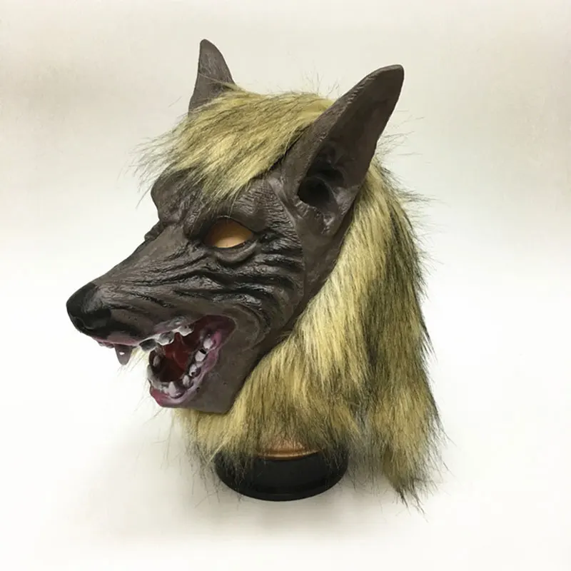 Год волк голова маска животное костюм игрушки вечеринка Хэллоуин шалость сумасшедшая вечеринка маска косплей Хэллоуин маска - Цвет: Cap