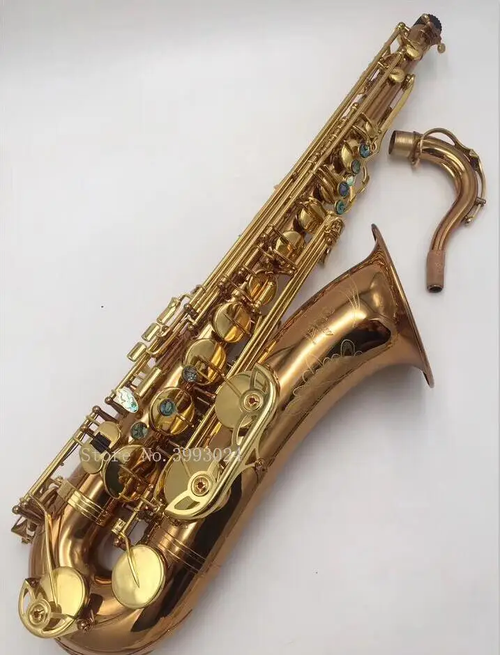 

New Coffee Gold 875EX Tenor Saxophone Gold Key B Flat Professional Saxofone with Mouthpiece Patches Pads Reeds Bend Neck