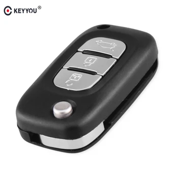 

KEYYOU 3 Buttons Car Key Case Cover Remote Flip Folding Car Key Shell For Renault Clio Megane Kangoo Modus With HU83 Blade
