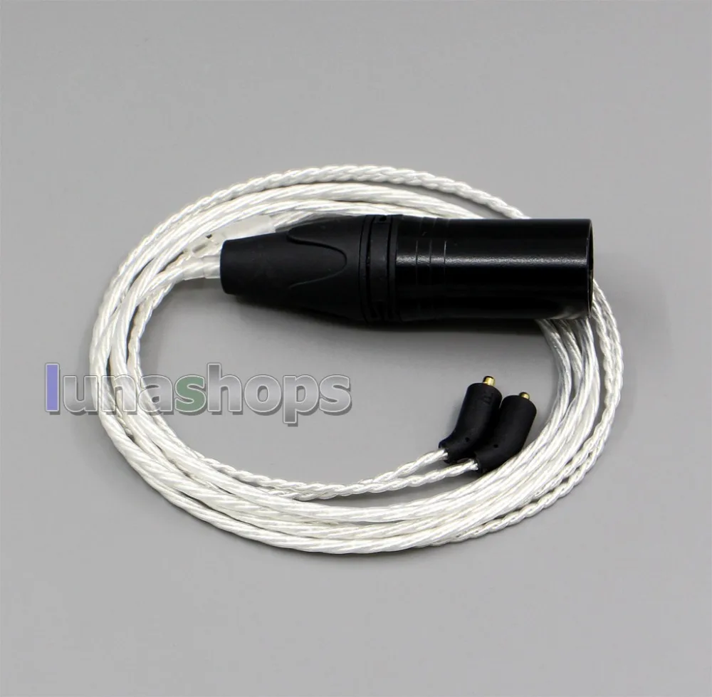 

1.5m XLR 4 pin Balanced 3.5mm 2.5mm Pure Silver Plated Earphone Cable For Ultrasone ED5 ED8 EDM