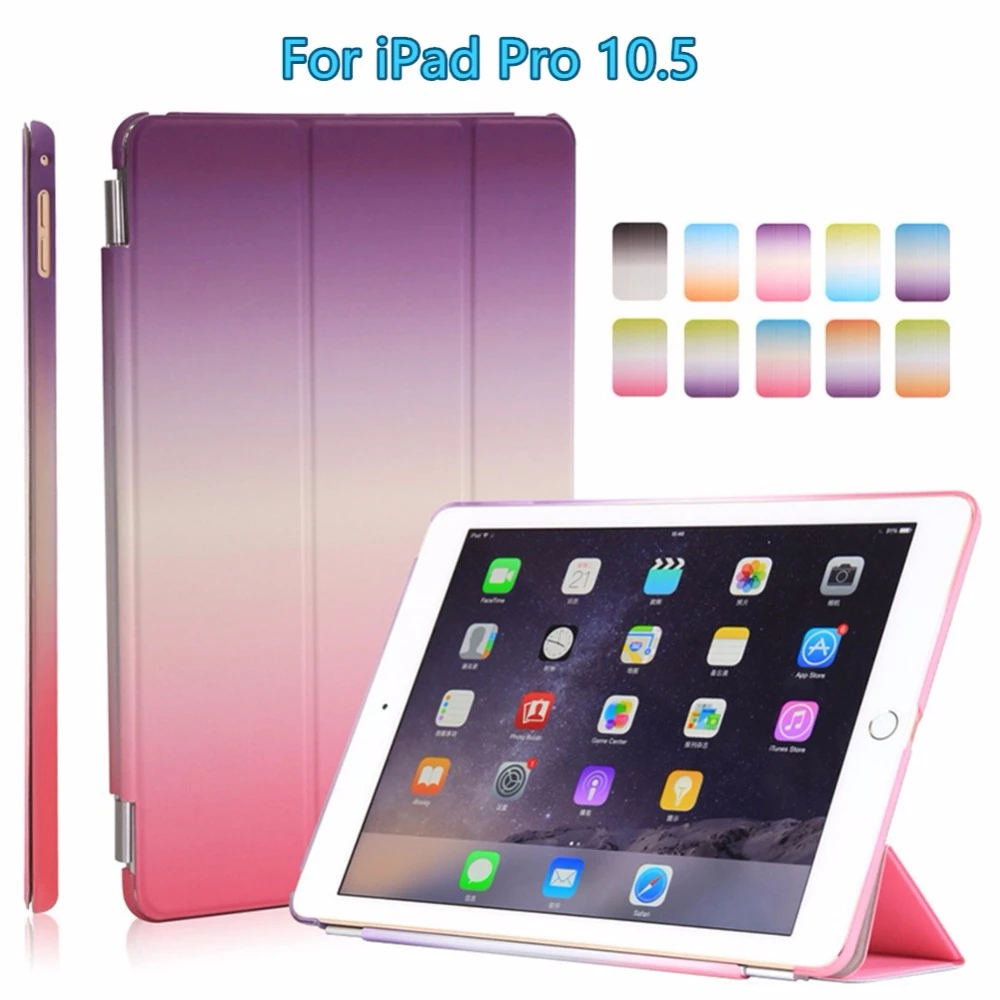 For Ipad Pro 10 5 Inch Tablet Case Smart Split Type Slim Stand Cover W Gradient Ramp Color Magnetic Triple Folding Cover For Ipad Smart Covercover Stand Aliexpress