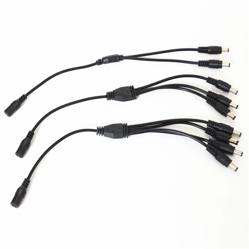 

DC Power Jack 1 Female To 2/3/4 Male plug Splitter Adapter RGB Controller RGBW Connector Cable For CCTV Camera LED Strip Light