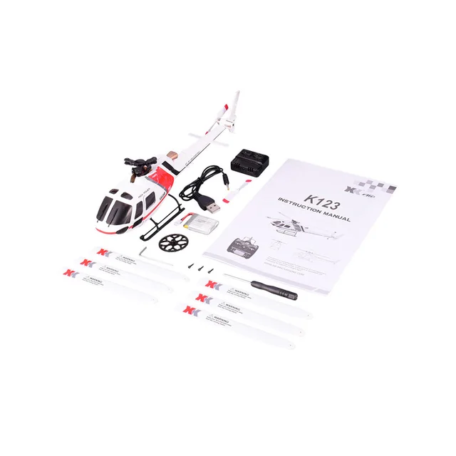 Wltoys XK AS350 K123 6CH 3D 6G System Remote Control Brushless Motor RC Helicopter transmitter Compatible With FUTABA S-FHSS