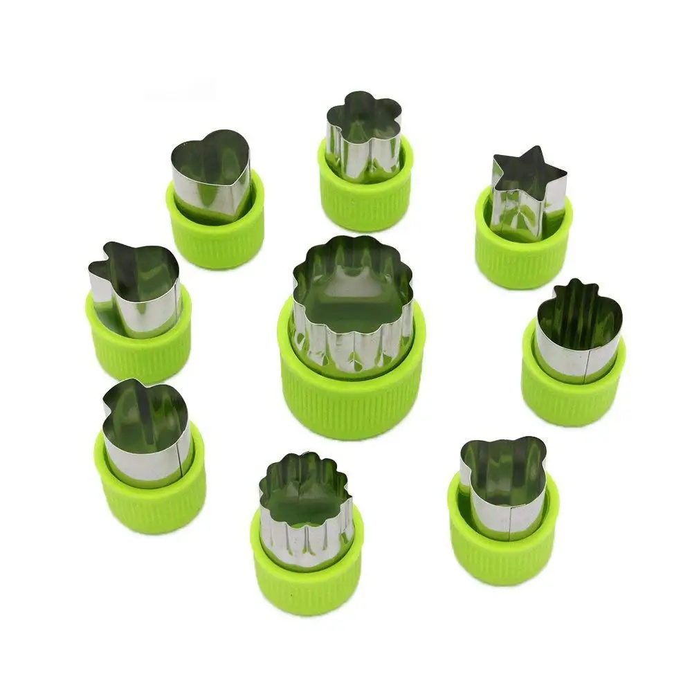 

WGT Vegetable Cutter Shapes Set,Mini Pie,Fruit and Cookie Stamps Mold,Cookie Cutter Decorative Food 9 Pcs