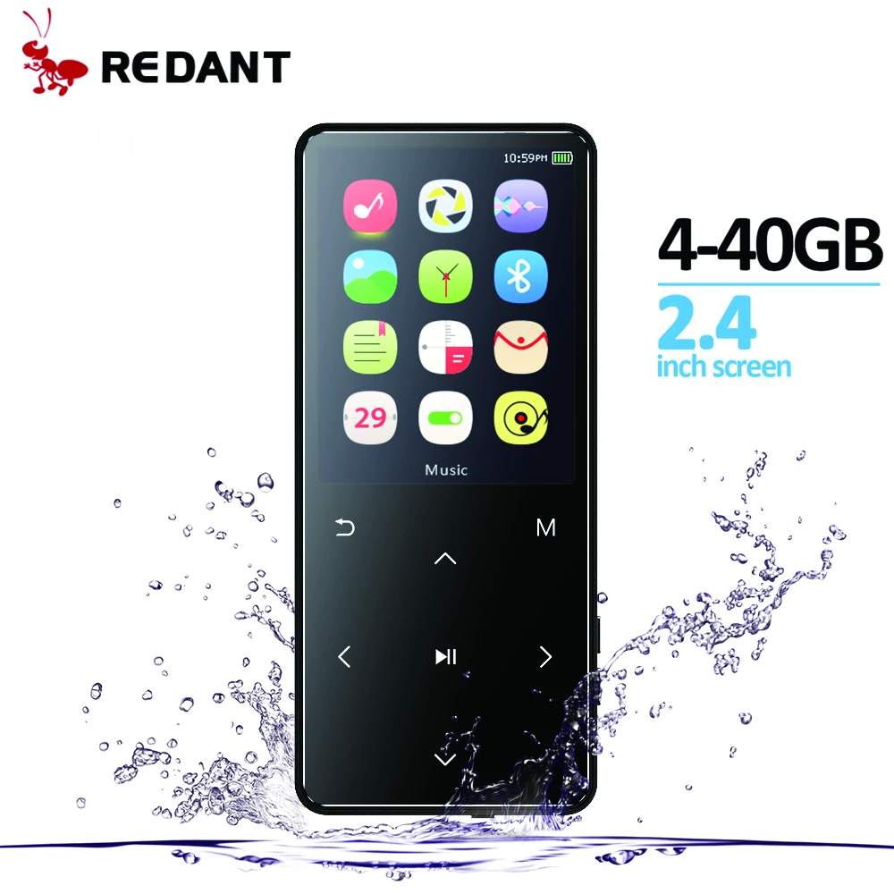 REDANT MP4 плеер bluetooth с динамиком mp3 mp4 музыкальный плеер Портативный mp 4 медиа Тонкий 2,4 экран сенсорные клавиши fm-радио видео MP-4