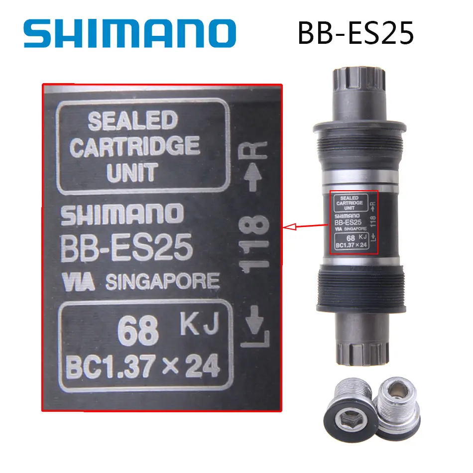 SHIMANO الجوف رمح BB-ES25 أسفل قوس MTB جبل دراجات الطريق محور مكون أجزاء تطبيقها M430 M390 M4000 SHIMANO الجوف رمح BB-ES25 أسفل قوس MTB جبل دراجات الطريق محور مكون أجزاء تطبيقها M430 M390 M4000