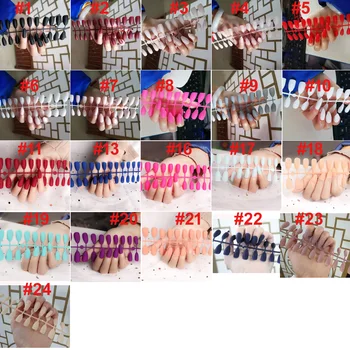 

Wholesale 240pcs Full Cover Fake Nail Art Design With Nail Adhesive Glue Tab 10 Sizes Acrylic Press On Nail Tips False Nail