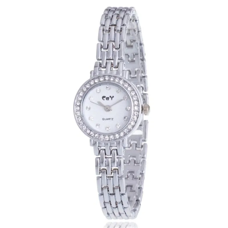 

Exquisite Girl Small Dial Watch Fashion Women's Minimalism Rhinestone Silver Stainless Steel Belt Quartz Wrist Watch Clock #S