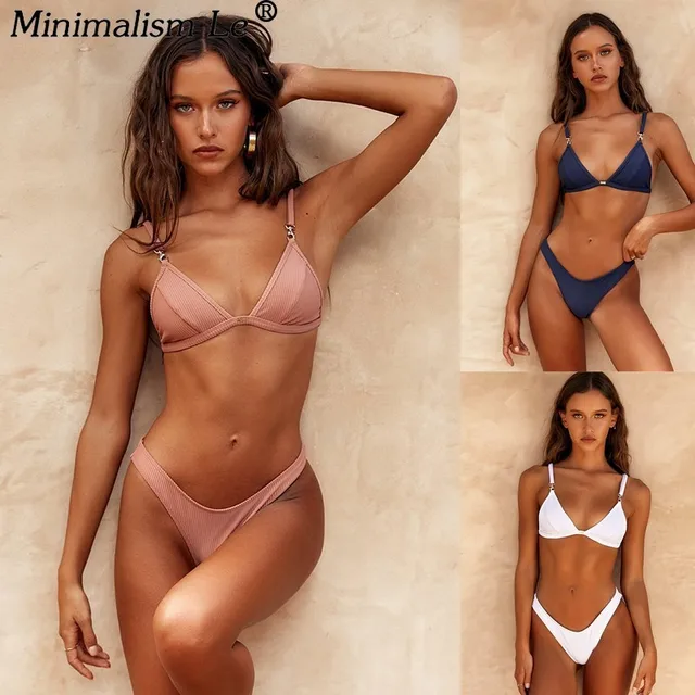 {Excellent|Wonderfull|Very Good|Very Recommended} Women Solid Triangle Bikinis Sexy High Cut Brazilian Swimsuit Bandage Swimwear Bathing Suit Female New Summer Beachwear Biquini Cheap Offers
