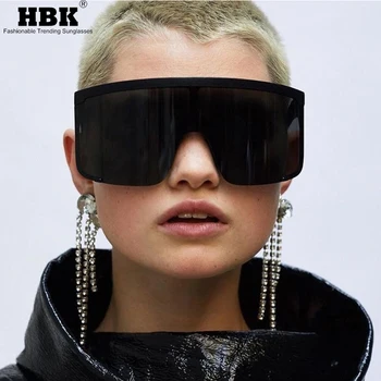 

HBK Big Square Flat Top Sunglasses New Trendy Amazing Summer Street Style Women's Vintage Sun Glasses Goggles Eyewear 2019 UV400
