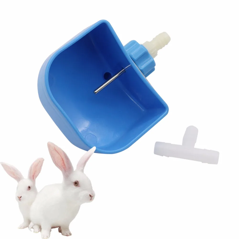20 Sets Rabbit Breeding Drinking Water Equipment Rabbit Plastic Automatic Water Bowl Drinking