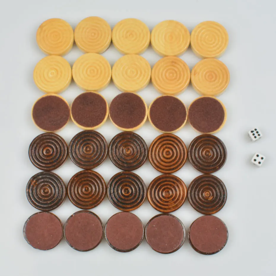 

30PCS/Set Wooden Foreign Trade Chess Selling Accessories Chess Backgammon Chess Pieces with 2peice dices free shipping