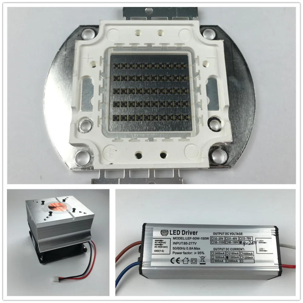 50W Infrared 940NM High power led+50W 1.5A Constant Current Driver 9-20V for IR LED+Heat sink fans | Освещение