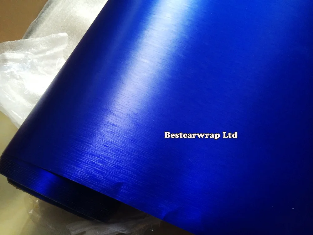 metallic brushed blue chrome blue brushed vinyl wrap Film 3m brush steel blue purple red yellow_Wrapping he (5)