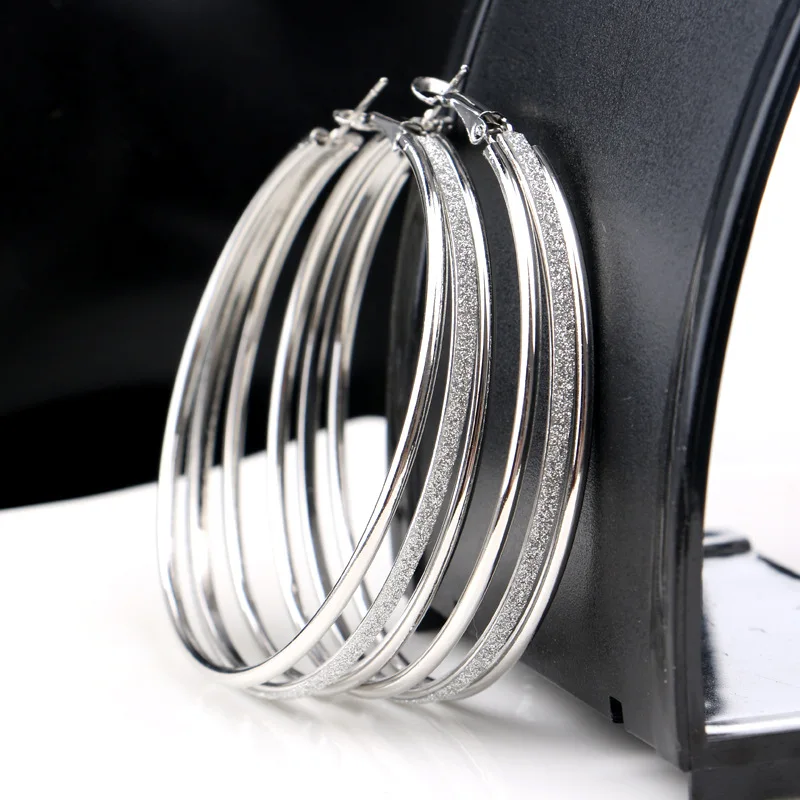 Женские простые дикие серьги, многослойные матовые сережки, круглые большие круглые серьги-кольца, ювелирные изделия для ушей, аксессуары - Окраска металла: style 6