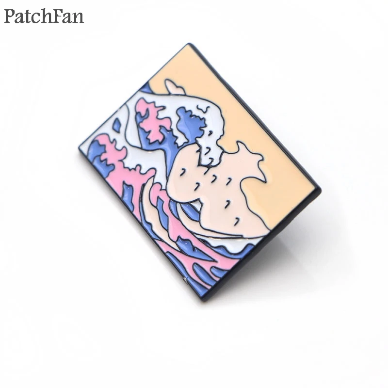 Patchfan волна канагава цинка для галстука рюкзак одежда броши мужчин и женщин шляпа