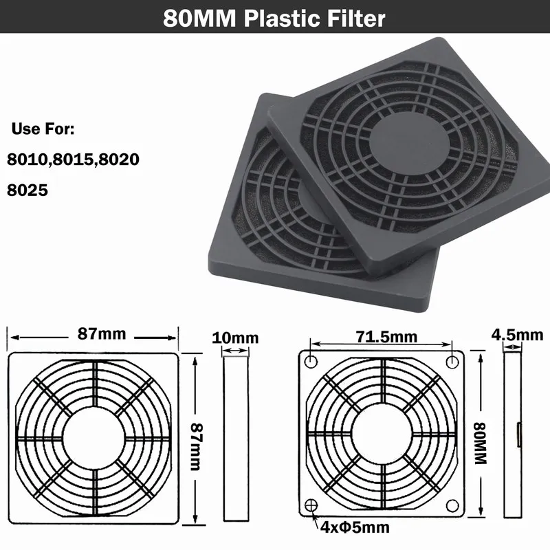 10 шт Gdstime пылезащитный 40 мм 50 мм 60 мм 80 мм 90 мм 120 мм чехол для ПК с вентилятором Пылезащитный фильтр Защитная крышка для гриля пластиковая ComputerFan