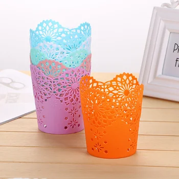 

Hollow Flower Brush Storage Pen Pencil Pot Holder Container Desk Organizer Gift