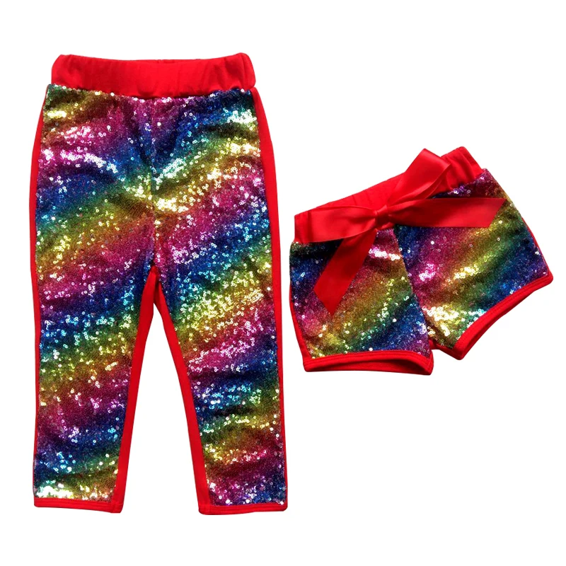 

2018 New Arrival Colored Sequined Girls Shorts Cotton Candy Unique Baby Toddler Kids Pants Fashion Birthday Party Girl Clothes