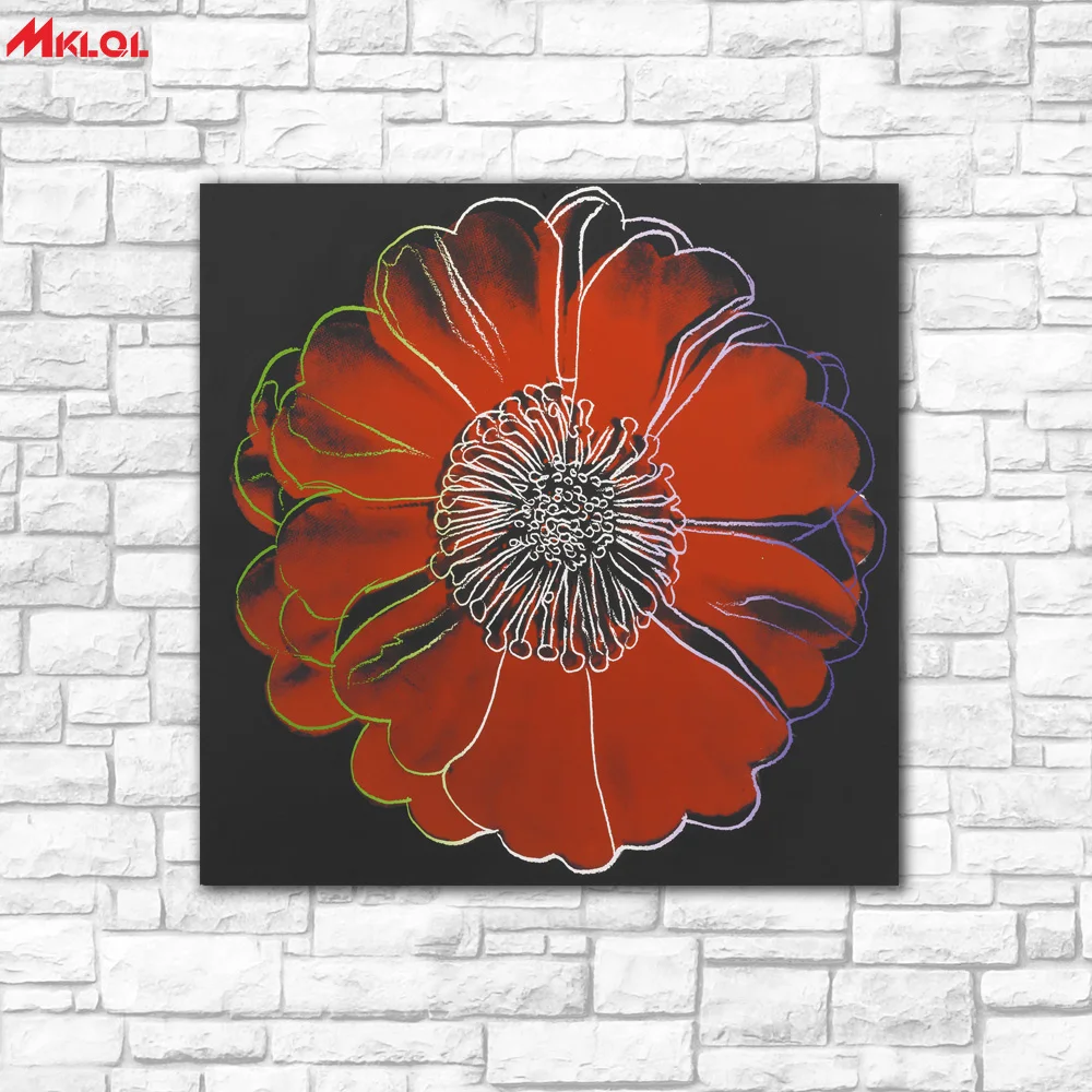 wall art Big red flower Oil Painting Wall Art Picture Paiting Canvas