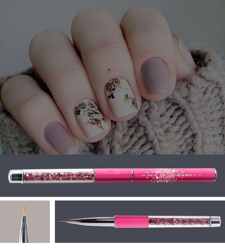 ANGNYA 1 шт. Профессиональный Nail Art Кисти резные для дизайна ногтей 3D Картина кисть 7/10 мм Стразы Красота маникюр инструменты