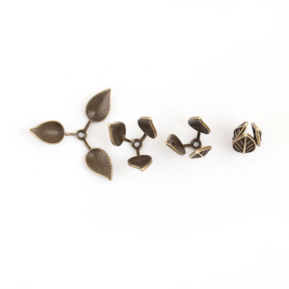 DoreenBeads медные античные бронзовые бусины колпачки с узором в виде листьев(подходят для бусин Размер: 12 мм диаметр.) 18 мм(6/") x 15 мм(5/8"), 3 шт