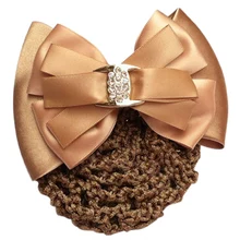 HTHL! женская заколка для волос бежевый горный хрусталь инкрустированный бант заколка для волос снуд сетка