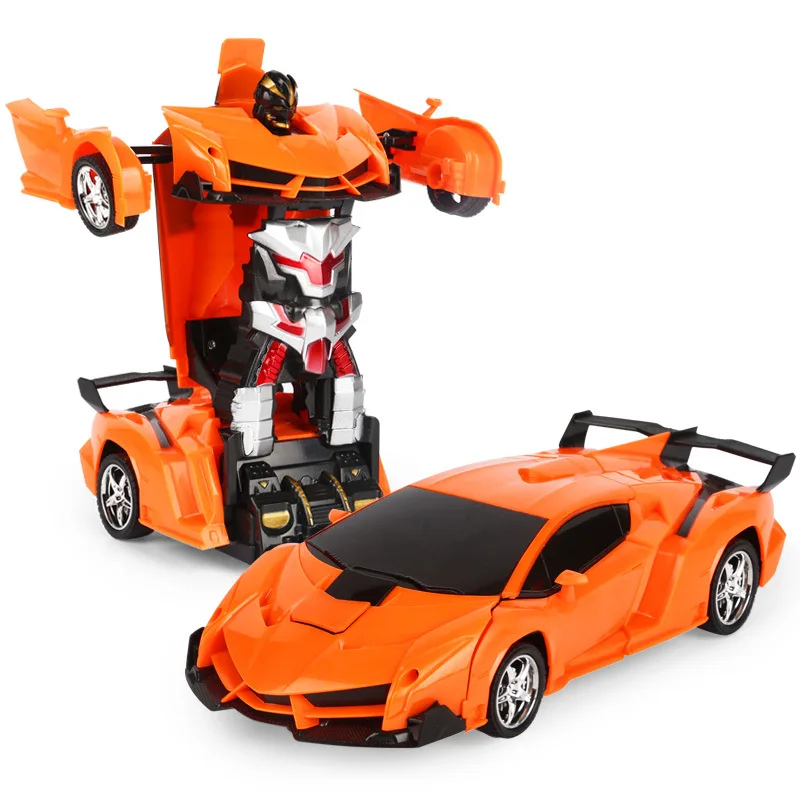 USA SELLER Transformer Remote  Control Deformation  Robot Car Lamborghini orange 
