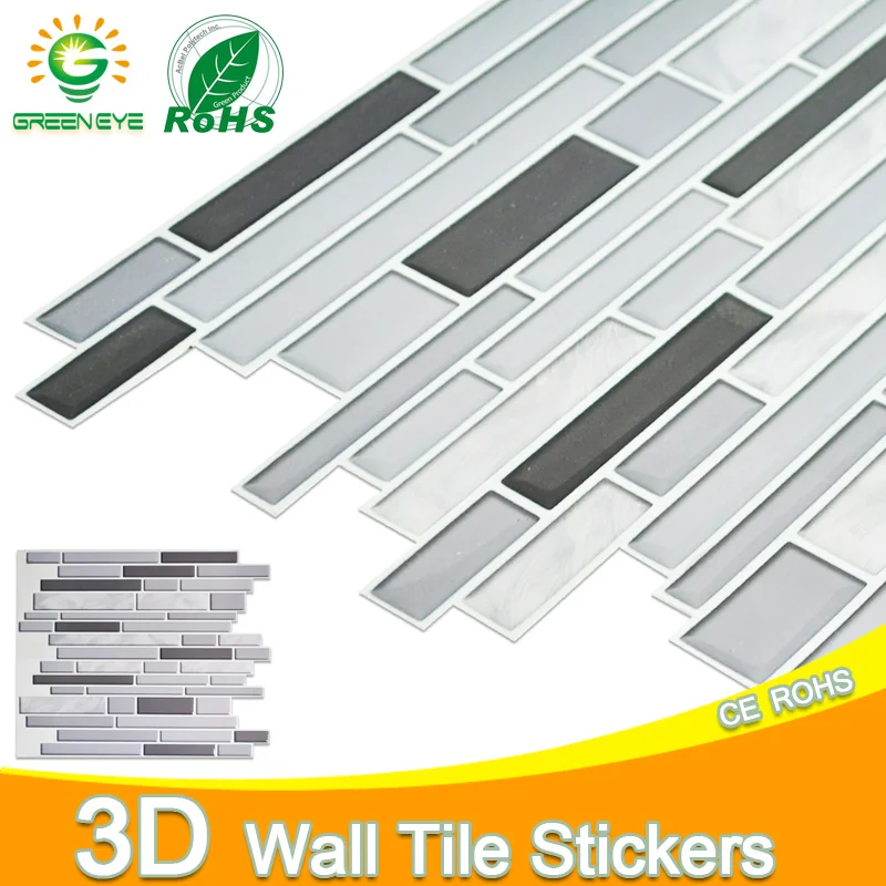 

3D Wall Stickers Marble Mosaic Peel and Self-adhesive Wall paper Waterproof for Kitchen Bathroom Home Wall Decal Sticker Vinyl