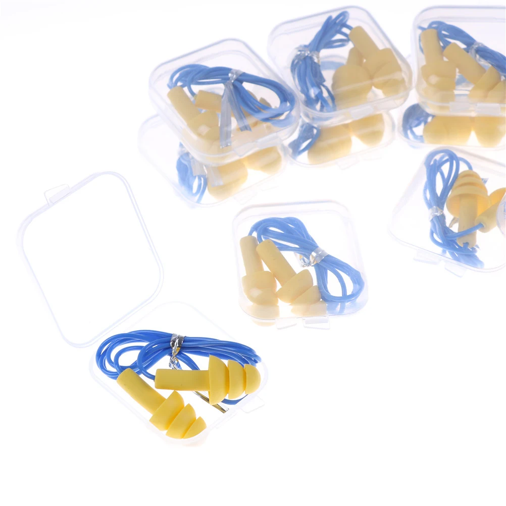 

10 Pair Soft Silicone Wired Ear Plugs Noise Reduction Hearing Protection Reusable Hearing Protection Earplug With Corded