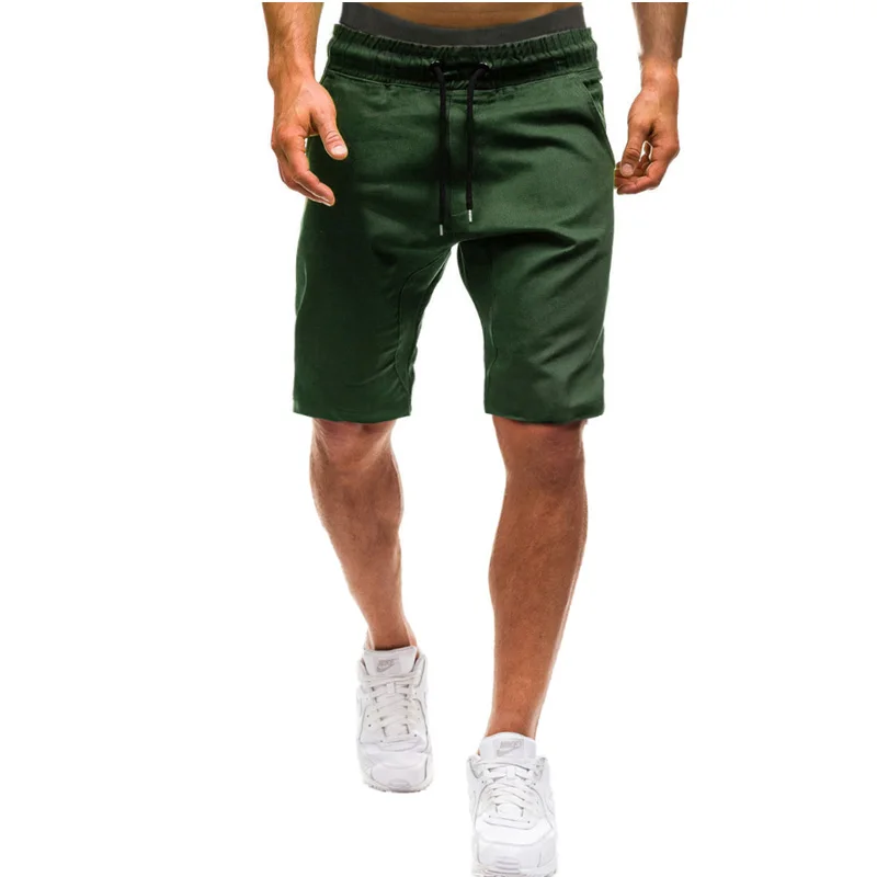 UNPADUPE Mens Solid shorts Summer Casual Drawstring Breathable Straight Cargo Shorts High Quality Male Elastic waist short Homme