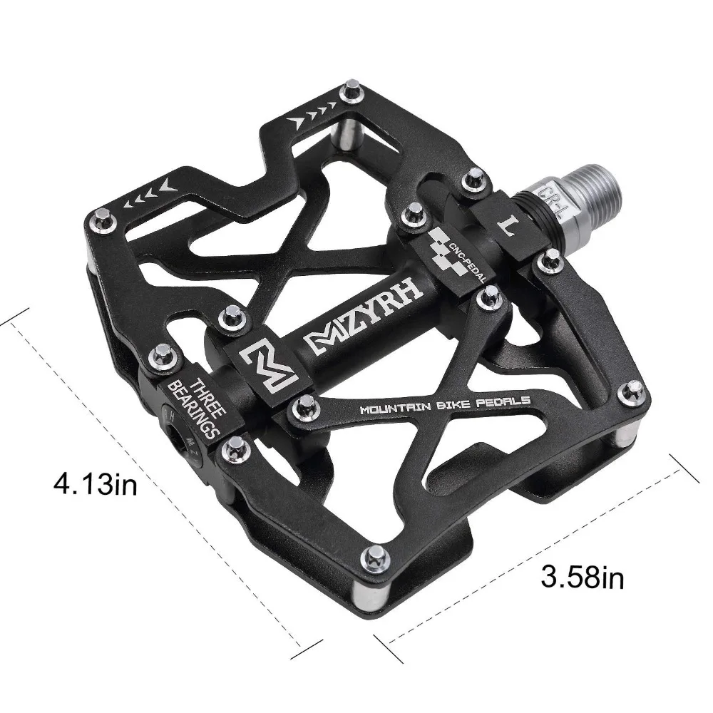 MZYRH горные MTB велосипедные широкие педали 9/1" велосипедные герметичные 3 подшипника педали с ЧПУ Обработанные смазочные герметичные подшипники педали на платформе