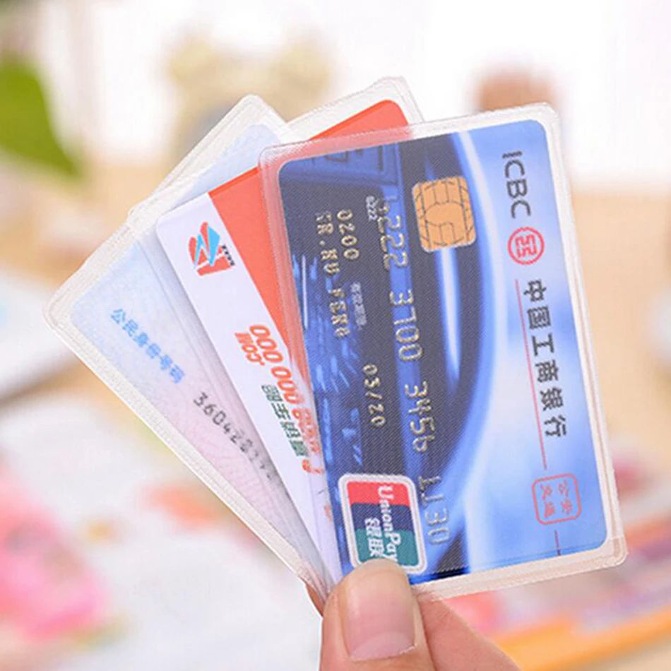 

1pcs Transparent ID Card Holder Girl PVC Bus Car Bank Ic Card Business Credit Card Cover Card Case