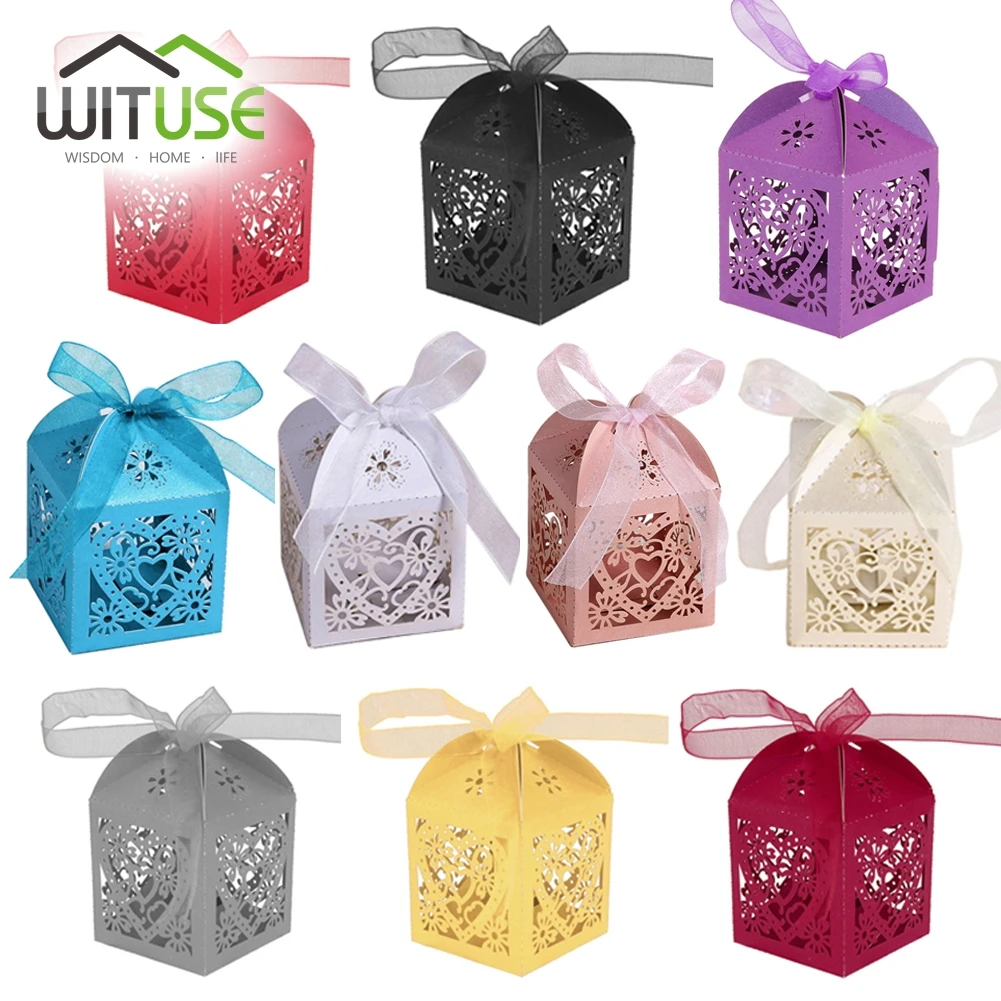 

Cheap 50PCS SALE Colorful New Ribbon Jewery Organizer Box Rings Storage Cute Box Small Gift Box For Rings Earrings