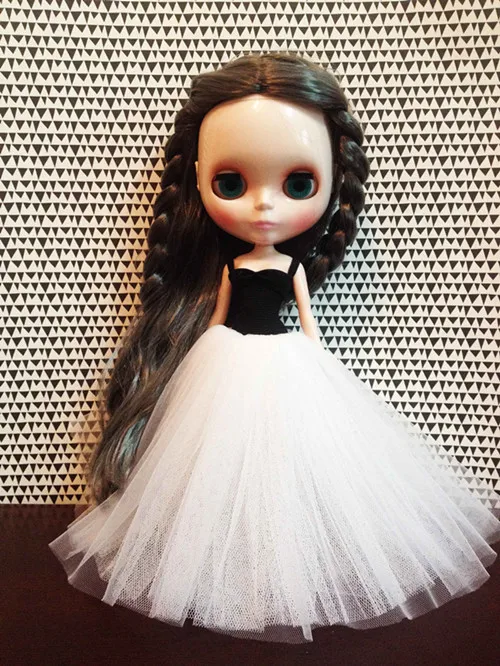 1/6 модное платье для куклы Blyth, черно-белая одежда для самостоятельного изготовления, балетное платье для 1/6, аксессуары для куклы Blyth, 30 см, кукла pullip, игрушка для девочек, подарок - Цвет: 2