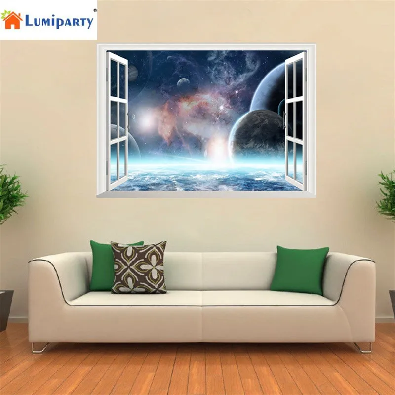 Lumiparty 19.7 &quotx 27.6&quot творческий Вселенная и звезды Наклейки на стену