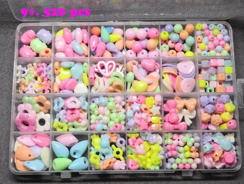 astounding Girls Jewelry Making Beaded toys Creative DIY Acrylic Beads Kit Accessories for Bracelets Handmade