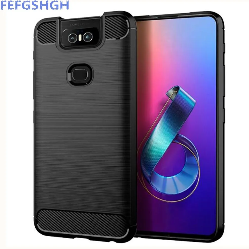 Best Carbon Fiber Cover For ASUS ZenFone 6 ZS630KL Case Rubber Silicone Phone Cases For ASUS ZenFone 6 ZS630KL Back Case