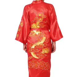 Шанхай история китайский мужской халат кимоно Ночная рубашка Дракон пижамы традиционное китайское кимоно платье мужской халат пижамы