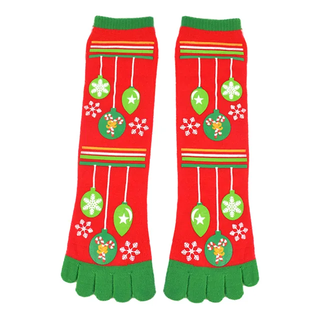 Behogar 1Pair Winter Warm Unisex Long Lovely Merry Christmas Toe Socks