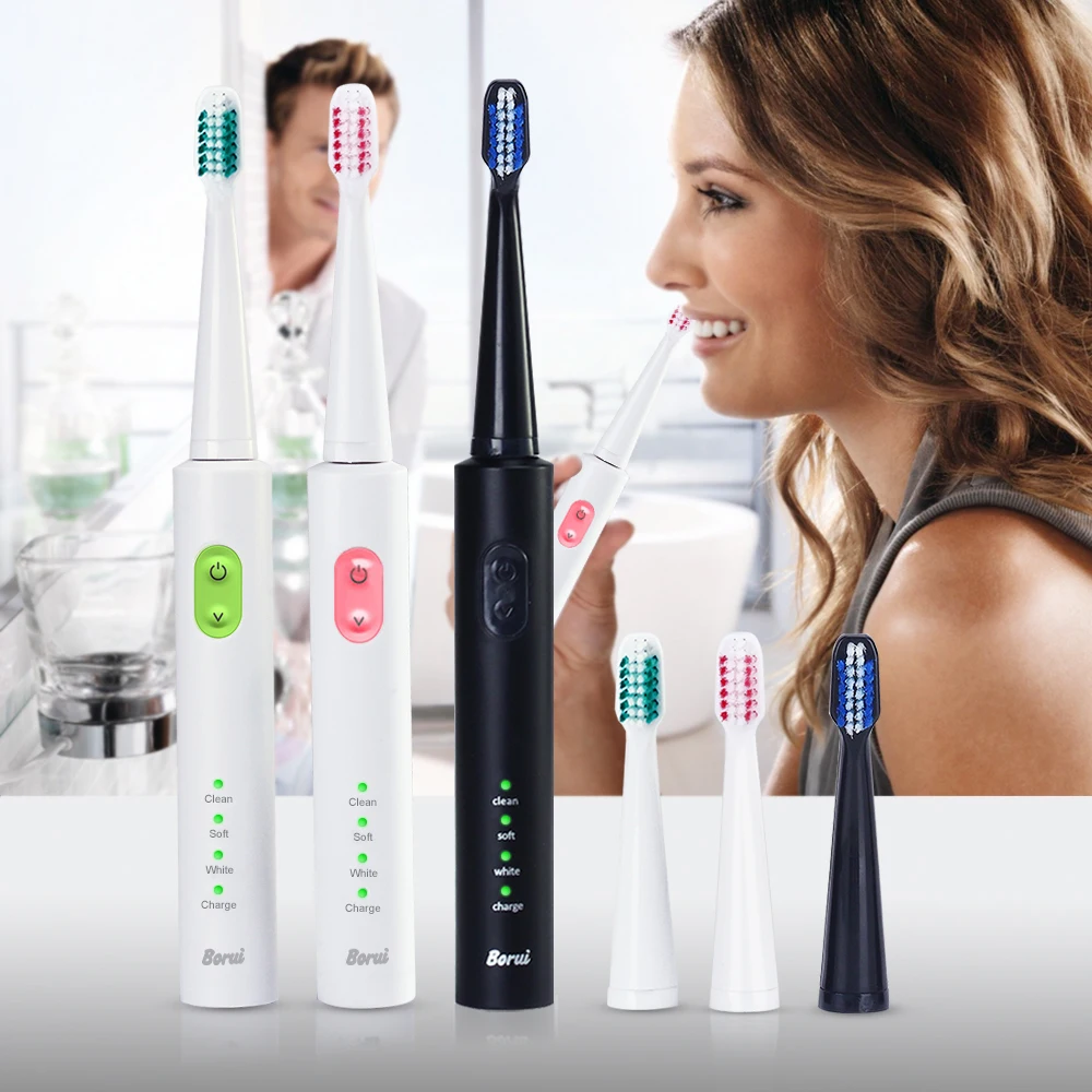 

USB Wireless Electric Toothbrush Oral Hygiene Rechargeable Sonic Automatic Tooth Brush With 4 Replacement Teeth Brush Heads
