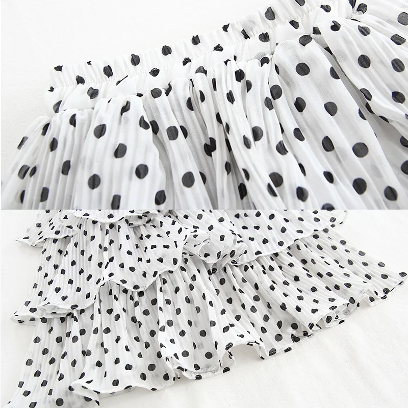 WOTTAGGA 2019 Summer Soft Tulle Baby Girls Tutu Skirts Dots Kids Mother Daughter Skirts Chiffons